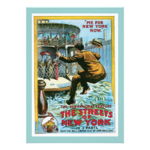 Vintage The Streets of New York Poster Personalized Invite