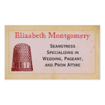 Vintage Thimble Seamstress Tailor Business Cards