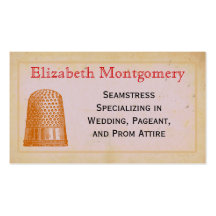 Vintage Thimble Seamstress Tailor Business Cards