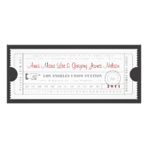Vintage Ticket Invitation - Punch Card