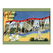 Vintage Travel, Greetings From Louisiana Post Card