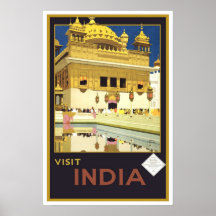 Vintage travel,India Poster