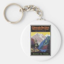Vintage Travel Poster Ad Retro Prints Keychain