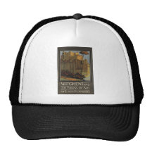 Vintage Travel Poster Ad Retro Prints Mesh Hats