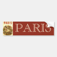 Vintage Travel Poster Arc de Triomphe Paris France Bumper Stickers