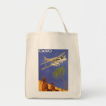 Vintage Travel Poster Cairo Egypt Africa Aeroplane Tote Bags