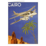 Vintage Travel Poster Cairo Egypt Africa Aeroplane Greeting Card