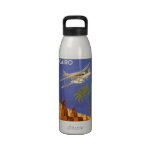 Vintage Travel Poster Cairo Egypt Africa Aeroplane Drinking Bottles