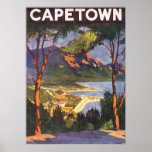 Vintage Travel Poster, Cape Town, South Africa