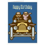 Vintage Traveller Customisable Birthday Greeting Card