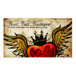 Vintage Urban Tattoo Winged Heart Business Cards
