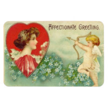 Vintage Valentine Cherub Rectangle Magnet