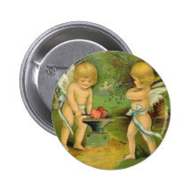 Vintage Valentine Cherubs 2 Buttons