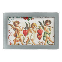 Vintage Valentine Cherubs Belt Buckle
