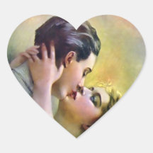 Vintage Valentine Heart Stickers