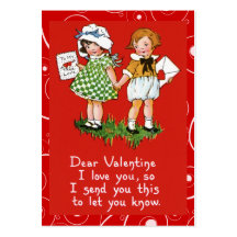 Vintage Valentine Kid Cards Business Card