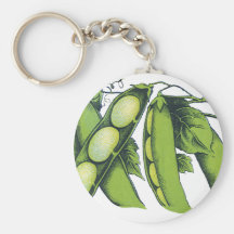 Vintage Vegetables; Lima Beans Key Chain