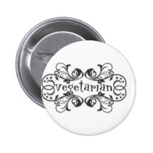 Vintage Vegetarian Pinback Button
