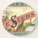 Vintage Vick's Choice Seeds Packet Label Art Beverage Coaster