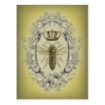 Vintage Victorian Bee Queen  crown Fashion Post Card