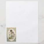 Vintage Victorian Valentine's Day Girl with Roses Flyer Design