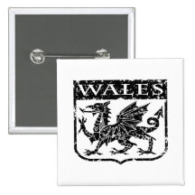 Vintage Wales Pinback Button