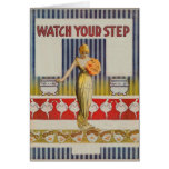 Vintage "Watch Your Step" Card