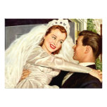 Vintage Wedding Bride and Groom, Happy Newlyweds Personalized Invites