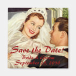 Vintage Wedding Bride and Groom, Save the Date Fridge Magnets
