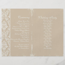 Vintage Wedding Ceremony Program Personalised Flyer