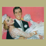 Vintage Wedding, Groom Carrying Bride, Newlyweds invitations
