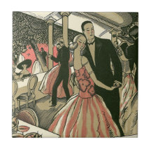 Vintage Wedding Newlyweds First Dance Tile