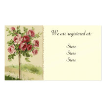 Vintage Wedding Registery Cards Business Card Templates