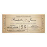 Vintage Wedding Ticket  Invitation