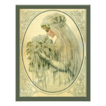 Vintage Wedding, Victorian Bride Bridal Portrait Personalised Announcements