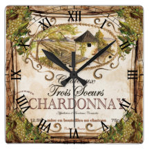 Vintage Wine Label Wall Clock