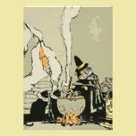 Vintage Witch Cauldron Black Cats Halloween Party invitations