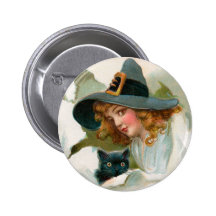 Vintage Witch Halloween Pin
