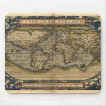 Vintage World Map Atlas Historical Design Mouse Pads