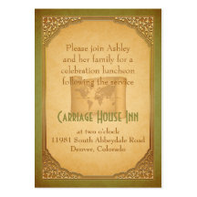 Vintage World Travel Bat Mitzvah Reception Card Business Card Templates