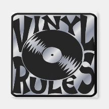 Vinyl Rules Fridge Magnets