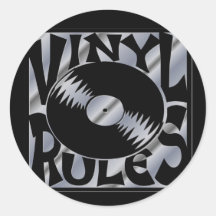 Vinyl Rules Round Stickers