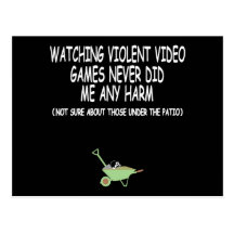 Violent video game postcard