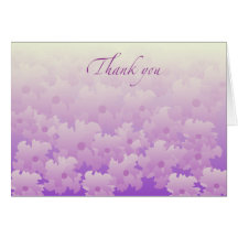 Violet Floral Thank You Greeting Cards