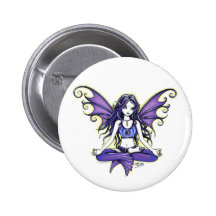 "Violet Lotus" Yoga Chic Pinback Button