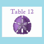 Violet Sand Dollar Reception Table Numbers postcards