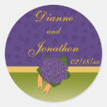 Violets Envelope Seal Round Sticker