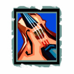 Violin close up graphic blue background abstract photo cut out