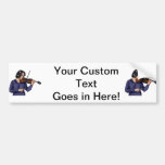 Violin female player blue shirt bumper sticker