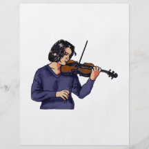 Violin female player blue shirt flyers